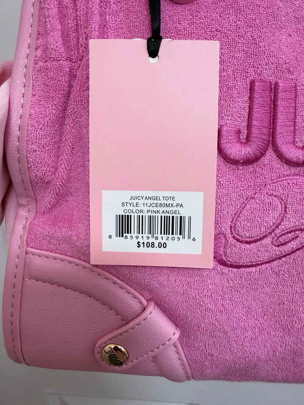 NWT Juicy Couture Juicy Angel Tote in Pink Angel w/Mini-Bag, Charm